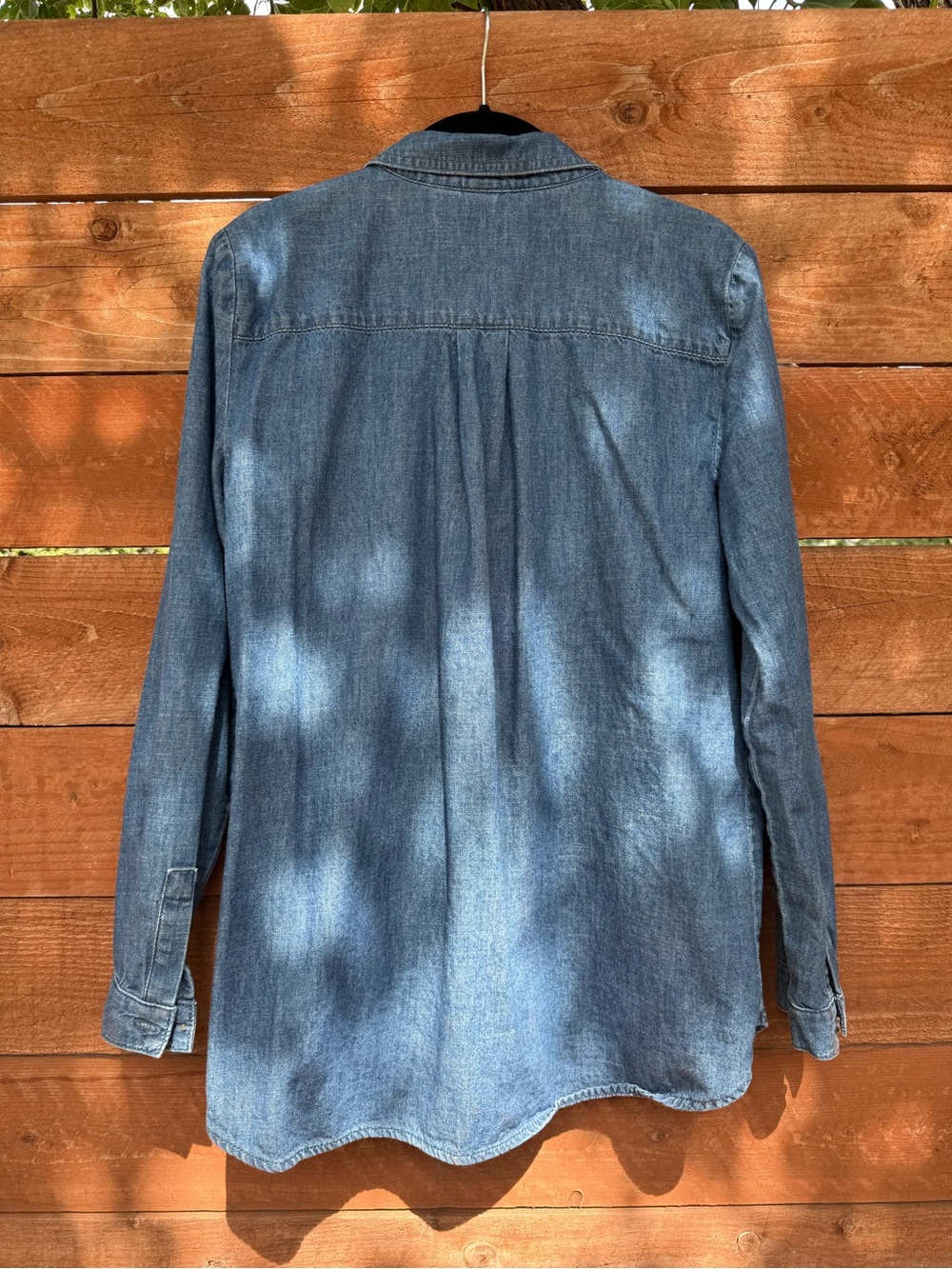 90s Fall Embroidered Denim Button-Up - Picture 4 of 5